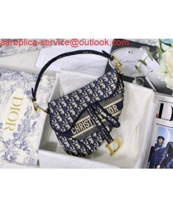 Replica Dior M0446 Saddle Dior Oblique Pouch Belt M928 Navy Blue