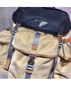 Replica Prada 2VZ074 Nylon Backpack Bag in Brown