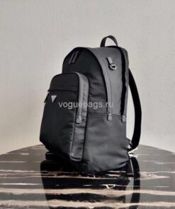 Replica Prada 2VZ048 Nylon And Saffiano Leather Backpack Bag in Black