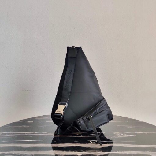 Replica Prada Re-Nylon and leather Backpack 2VZ092 Black 2