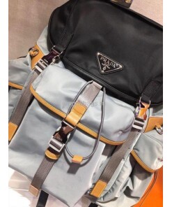 Replica Prada 2VZ074 Nylon Backpack Bag in Gray