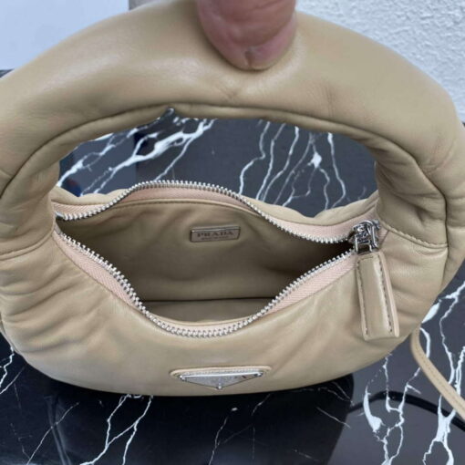 Replica Prada 1BA384 Prada Soft Padded Nappa Leather Mini Bag Tan 6