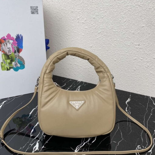 Replica Prada 1BA384 Prada Soft Padded Nappa Leather Mini Bag Tan 8