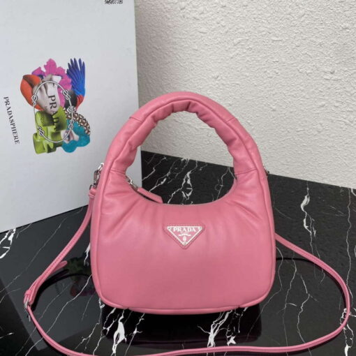 Replica Prada 1BA384 Prada Soft Padded Nappa Leather Mini Bag Pink 6