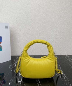 Replica Prada 1BA384 Prada Soft Padded Nappa Leather Mini Bag Yellow