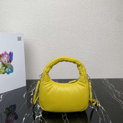 Replica Prada 1BA384 Prada Soft Padded Nappa Leather Mini Bag Yellow