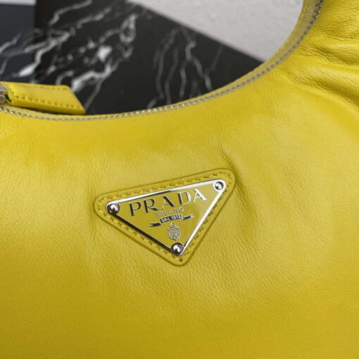 Replica Prada 1BA384 Prada Soft Padded Nappa Leather Mini Bag Yellow 3