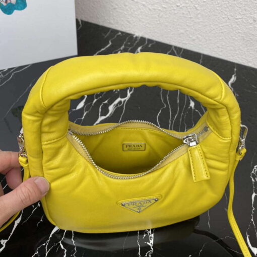 Replica Prada 1BA384 Prada Soft Padded Nappa Leather Mini Bag Yellow 7