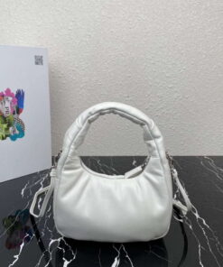 Replica Prada 1BA384 Prada Soft Padded Nappa Leather Mini Bag White