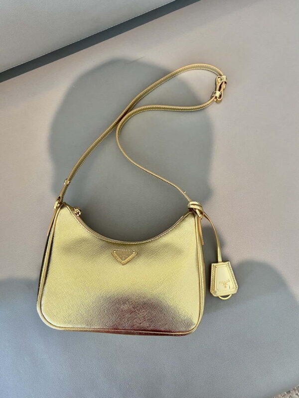 Replica Prada 1BC204 Saffiano Leather Mini-Bag Gold 3