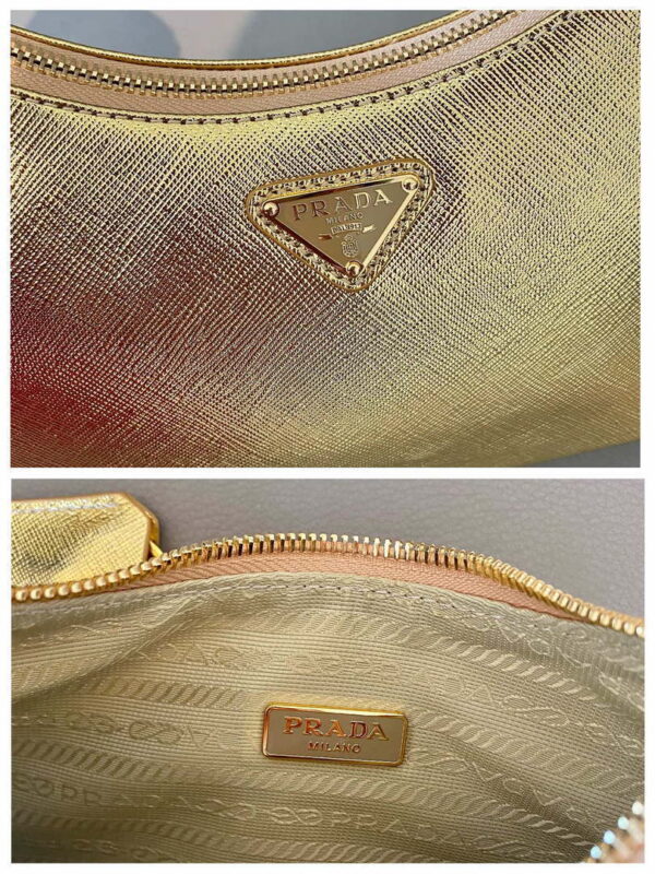 Replica Prada 1BC204 Saffiano Leather Mini-Bag Gold 8