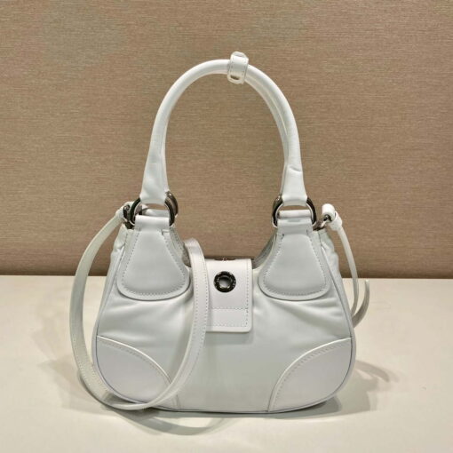 Replica Prada 1BA368 Moon padded patent leather bag White 2