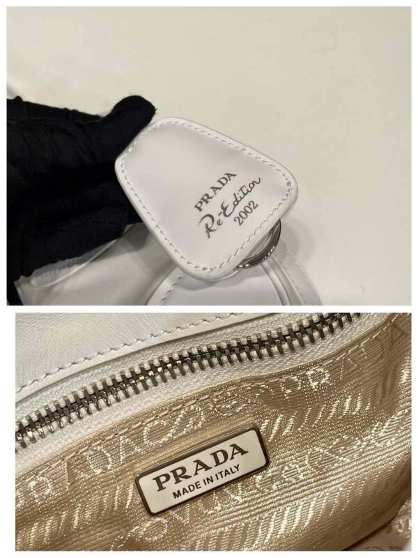 Replica Prada 1BA368 Moon padded patent leather bag White 8