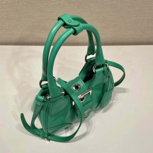 Replica Prada 1BA368 Moon padded nappa-leather bag Green