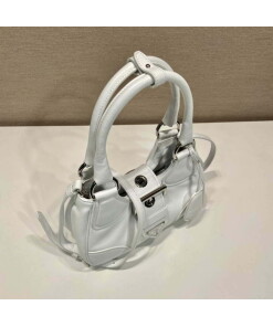 Replica Prada 1BA368 Moon padded nappa-leather bag White