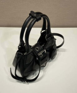 Replica Prada 1BA368 Moon padded nappa-leather bag Black