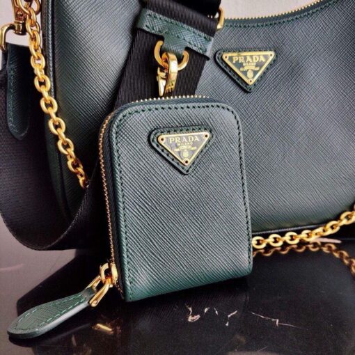 Replica Prada 1BH204 Prada Re-Edition 2005 Saffiano leather Bag in Dark Green 6