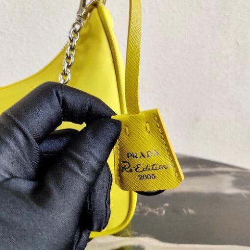 Replica Prada 1BH204 Prada Re-Edition 2005 Nylon Bag Light Yellow 5