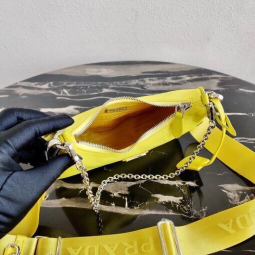 Replica Prada 1BH204 Prada Re-Edition 2005 Nylon Bag Light Yellow 8