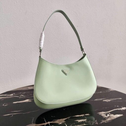 Replica Prada 1BC499 Prada Cleo Brushed Leather Shoulder Bag in Green 3