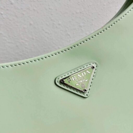 Replica Prada 1BC499 Prada Cleo Brushed Leather Shoulder Bag in Green 5