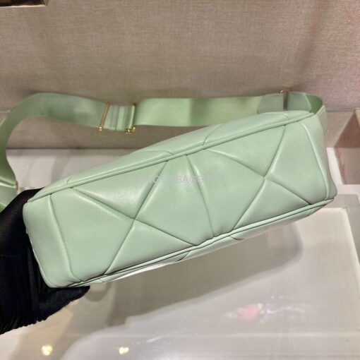 Replica Prada 1BC151 Prada Padded Calfskin Shoulder Bag in Green 5