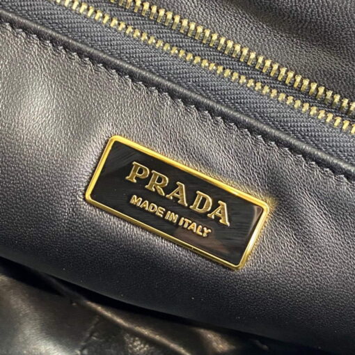 Replica Prada Padded nappa leather shoulder bag 1BD306 Black 8