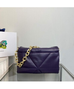 Replica Prada Padded nappa leather shoulder bag 1BD306 Purple