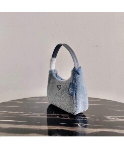 Replica Prada 1NE515 Re Edition 2000 Shearling Mini Bag Blue