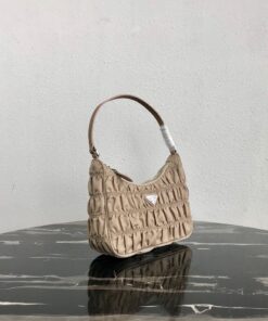 Replica Prada 1NE204 Prada Nylon and Saffiano Leather Mini Bag in Apricot