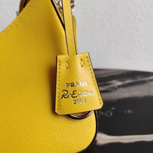 Replica Prada 1BH204 Prada Re-Edition 2005 Saffiano leather Bag in Yellow 4