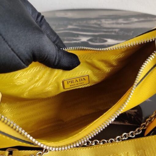 Replica Prada 1BH204 Prada Re-Edition 2005 Saffiano leather Bag in Yellow 8