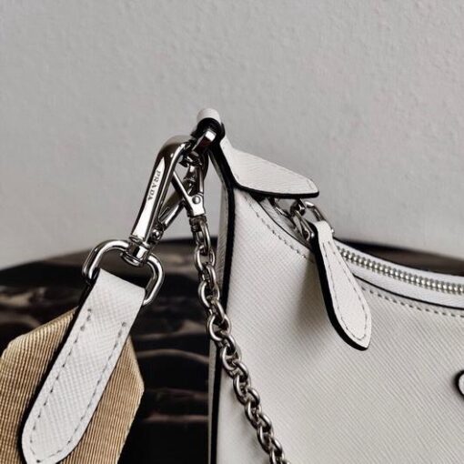 Replica Prada 1BH204 Prada Re-Edition 2005 Saffiano leather Bag in White Silver 5