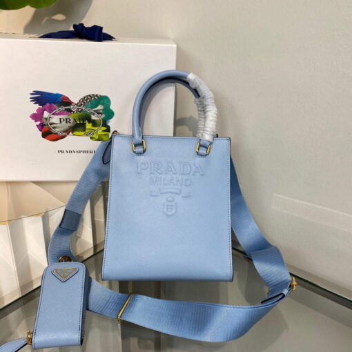 Replica Prada 1BA333 Small Saffiano leather handbag Blue 3