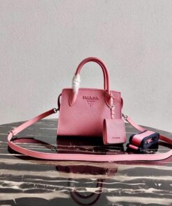 Replica Prada 1BA269 Saffiano Leather Prada Monochrome Bag Pink