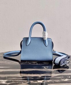 Replica Prada 1BA269 Saffiano Leather Prada Monochrome Bag Blue 2