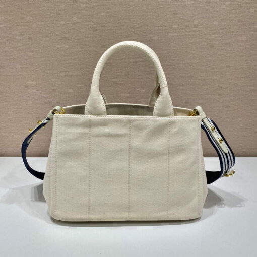 Replica Prada 1BG439 Denim Tote bag White 3