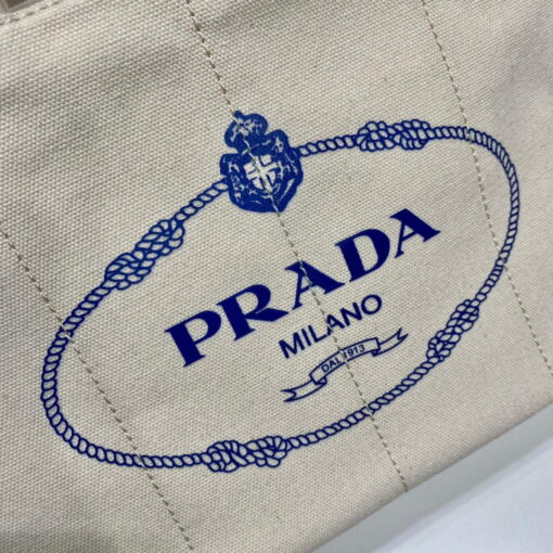 Replica Prada 1BG439 Denim Tote bag White 4