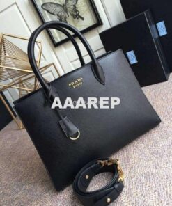 Replica Prada 1BA153 Large Saffiano Leather Handbag in Black