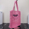 Replica Prada 1BG393 Raffia tote bag Black 10