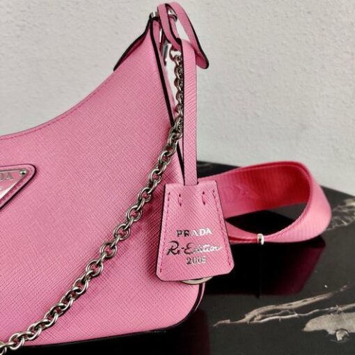 Replica Prada 1BH204 Prada Re-Edition 2005 Saffiano leather Bag in Pink 5