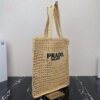 Replica Prada 1BG393 Raffia tote bag Black 9