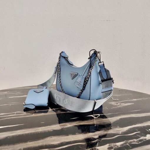 Replica Prada 1BH204 Prada Re-Edition 2005 Saffiano leather Bag in Light Blue