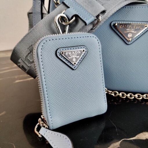 Replica Prada 1BH204 Prada Re-Edition 2005 Saffiano leather Bag in Light Blue 7