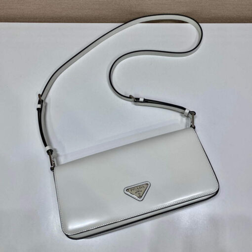 Replica Prada 1BD323 Brushed leather Prada Femme bag White 2