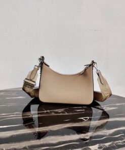 Replica Prada 1BH204 Prada Re-Edition 2005 Saffiano leather Bag in Apricot Silver 2