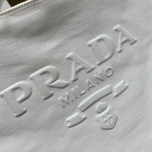 Replica Prada 1BG395 Drill tote Shoulder bag White 4