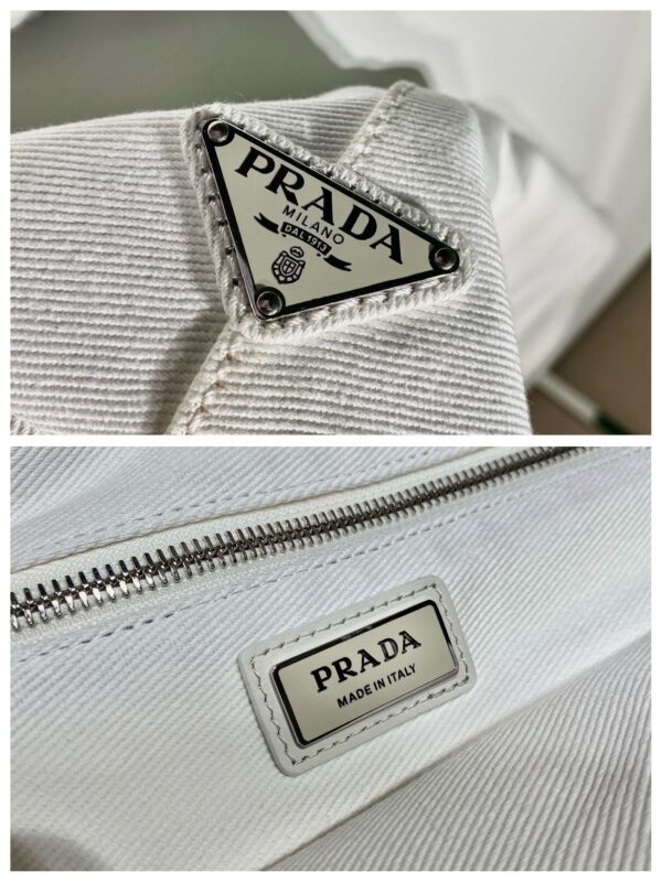 Replica Prada 1BG395 Drill tote Shoulder bag White 7