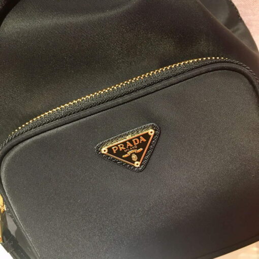 Replica Prada 1BH097 Bucket Jacquard Logo Convertible Medium black 4