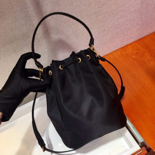 Replica Prada 1BH038 Prada Duet Re-Nylon Bucket shoulder bag Black 4